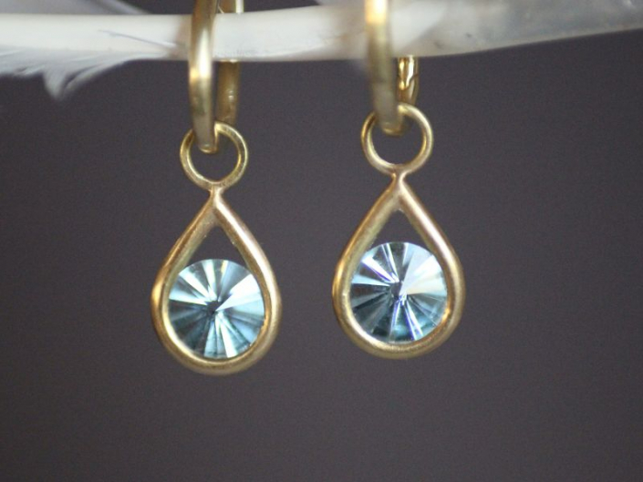 Ohrhänger DI STELLE DROPS Gold Topas sky blue SPIRIT SUN 7